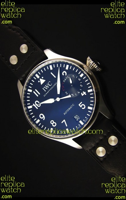 IWC Big Pilot IW500901 - Functional Power Reserve Brown Strap Black Dial 1:1 Mirror Watch