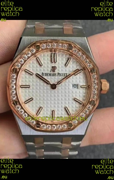 Audemars Piguet Royal Oak Quartz 33MM Swiss Watch Two Tone Swiss - 1:1 Mirror Replica Edition