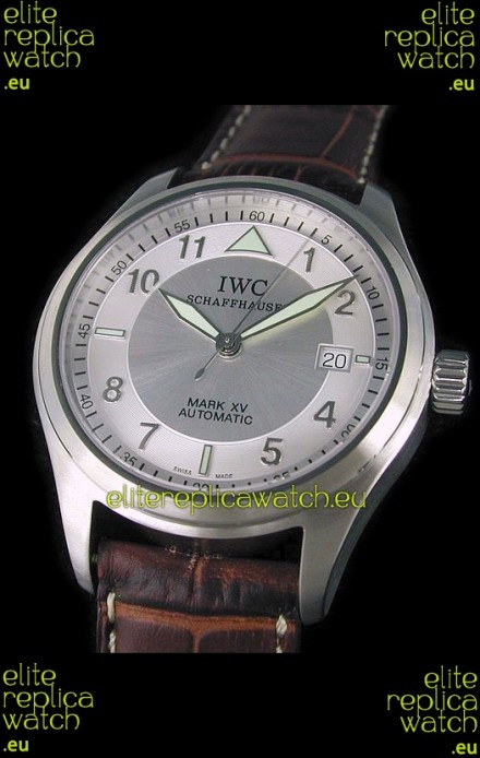 IWC Pilot MARK-XV Swiss Replica Watch in Silver Dial