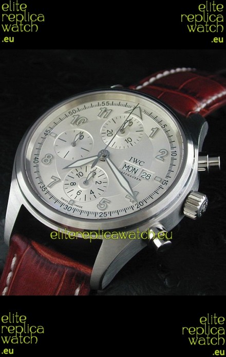 IWC Der Flieger Chronograph Swiss Replica Watch in White Dial