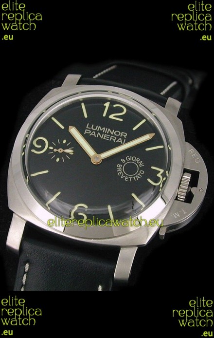 Panerai Luminor 8 Days Swiss Watch in Black Dial