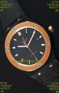 Hublot Classic Fusion Ceramic King Gold Black Dial Swiss Replica Watch - 1:1 Mirror Replica