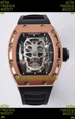 Richard Mille RM052 Skull Genuine Tourbillon Edition Watch in Rose Gold Casing