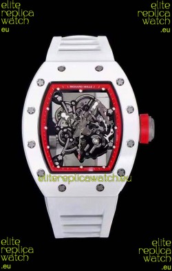 Richard Mille RM055 Ceramic Casing 1:1 Mirror Replica Watch in White Strap 