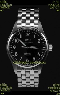 IWC MARK XVIII Swiss Replica Watch in 904L Steel Black Dial 40MM - 1:1 Mirror Replica