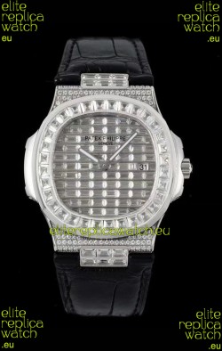 Patek Philippe Nautilus 5711/A Swiss Replica Watch 1:1 Mirror Replica in 904L Steel Diamonds Casing