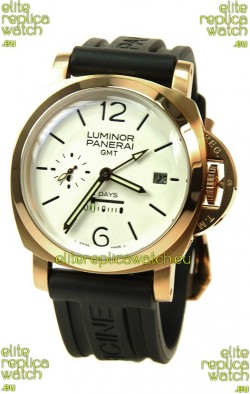 Panerai Luminor GMT 8 Days Swiss Replica Watch in White Dial